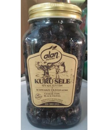 Alan Gemlik Unsalted (1%) Dry Sele Olives (900 gr) Gemlik Special Black Olives (900 gr) - Buy Online on GoSupps.com