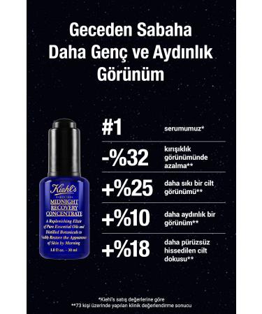 Kiehl's Skin Repairing and Brightening Midnight Recovery Serum 30ml - Buy Online on GoSupps.com