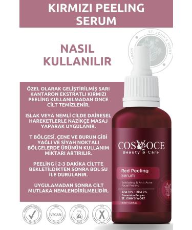 COSVOCE Skin Tone Equalizing and Revitalizing Red Peeling Skin Care Serum 30 ml (AHA 10% + BHA 2%) - Buy Online on GoSupps.com