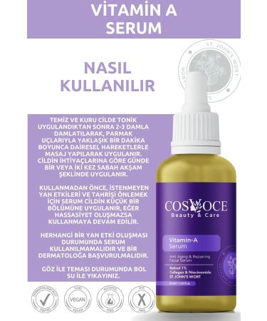 COSVOCE Vitamin A Anti-Aging Skin Care Serum 30 ml Retinol 1% Collagen Niacinamide) - Buy Online on GoSupps.com