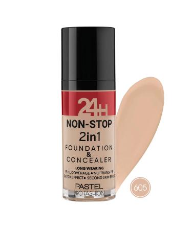 Pastel Pastel24h Non-stop 2in1 Foundation & Concealer - Foundation & Concealer 605 SAND