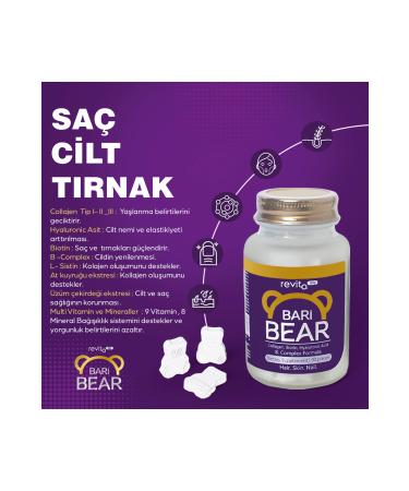 Re Vita Daily Bari Bear Multivitamin and Mineral Collagen Supplement - 90 Chewable Tablets - Buy Online on GoSupps.com