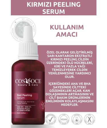 COSVOCE Skin Tone Equalizing and Revitalizing Red Peeling Skin Care Serum 30 ml (AHA 10% + BHA 2%) - Buy Online on GoSupps.com
