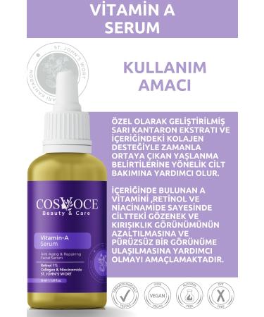COSVOCE Vitamin A Anti-Aging Skin Care Serum 30 ml Retinol 1% Collagen Niacinamide) - Buy Online on GoSupps.com
