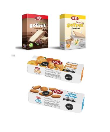 Dola 4-Pack Gluten-Free Wafers and Cookies Cocoa and Vanilla Wafers - Tahini and Orange Cookies