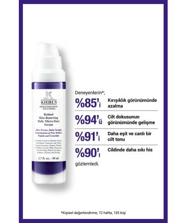 Kiehl's Daily Anti-Wrinkle Serum with Dermatologist Solutions Retinol 30ml - Buy Online on GoSupps.com