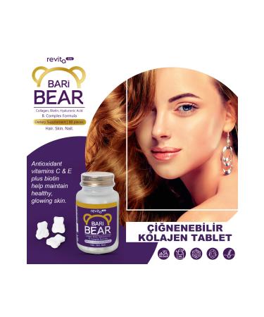 Re Vita Daily Bari Bear Multivitamin and Mineral Collagen Supplement - 90 Chewable Tablets