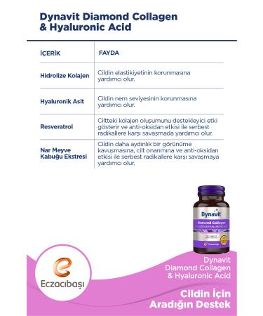 Dynavit Collagen & Hyaluronic Acid 30 Tablets - Buy Online on GoSupps.com