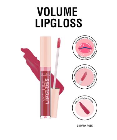 Lollis Volume Lipgloss 08 Dark Rose / Lip Gloss 08 Dark Rose