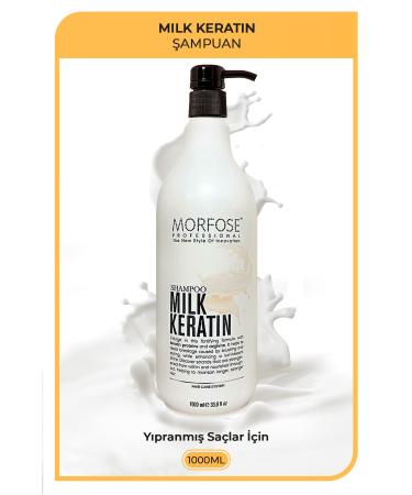 Morfose Milk Therapy Keratin Hair Care Shampoo 1000 ml - Hair Loss Prevention Nourishing Protective Effect