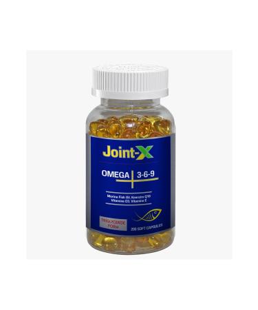 Joint-X Omega 3-6-9 Vitamin D3-E Coenzyme Q10 Fish Oil 200 Softgels Tablets