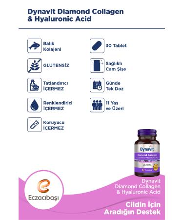 Dynavit Collagen & Hyaluronic Acid 30 Tablets - Buy Online on GoSupps.com