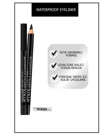 Lollis Waterproof Eyeliner 101 Black / Waterproof Eye Pencil 101 Black - Buy Online on GoSupps.com