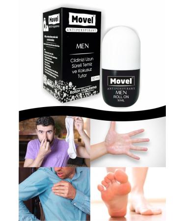 movel 4 PCS Antiperspirant Roll On Hand Foot Underarm Sweat and Sweat Odor Prevention Men 50 ml - Buy Online on GoSupps.com