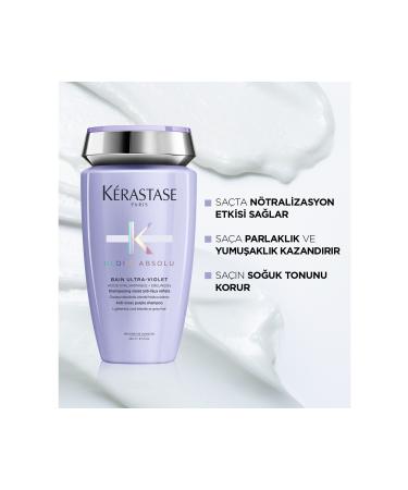 Kerastase Blond Absolu Bain Ultra-Violet Purple Shampoo Neutralizing Unwanted Orange Reflections 250 ml - Buy Online on GoSupps.com