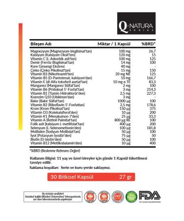 Q natura series Multivitamin & Multimineral 30 Capsules - Buy Online on GoSupps.com