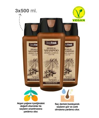 Deep Fresh Herbal Shampoo Argan Oil Essence Damaged Hair 3 X 500 Ml - Buy Online on GoSupps.com