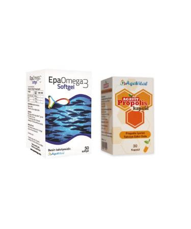 AGAVITAL Epaomega Fish Oil 50 Sofgel and Agavit Propolis Capsules