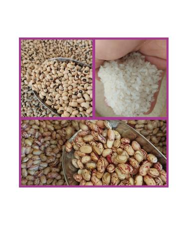 irfan legumes Kidney Beans 1kg Black Eyed Peas 1kg Rice 1kg Net 3kg
