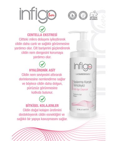 infigolove Anti-Aging Gel Cleanser 250 ml (BIOTECHNOLOGY ACTIVE & HYALURONIC ACID & COLLAGEN) - Buy Online on GoSupps.com