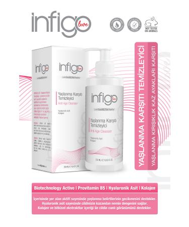 infigolove Anti-Aging Gel Cleanser 250 ml (BIOTECHNOLOGY ACTIVE & HYALURONIC ACID & COLLAGEN)