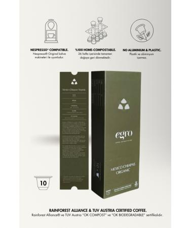 EGRO Mexico Chiapas Organic - Nespresso Compatible Capsule Coffee 10 Pieces