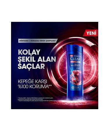Clear Men Anti-Dandruff Shampoo Fast Style 2 in 1 350 ml x 3 - Buy Online on GoSupps.com