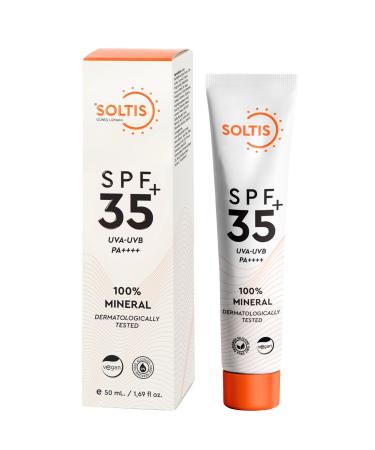 Soltis %100 Mineral Sunscreen Cream SPF 35+ Pa++++ 50 ml - Buy Online on GoSupps.com