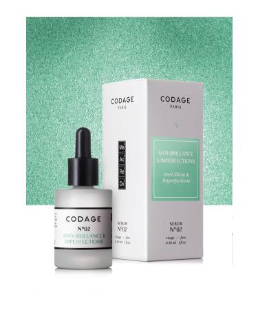 Codage Solution for Oily Skin Mattifying Skin Imperfections N 02 - Serum 30ml..Codage