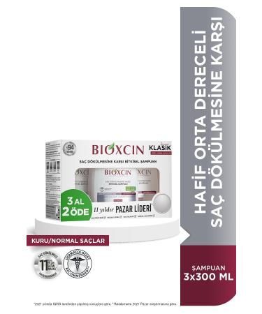 Bioxcin Genesis Shampoo for Dry and Normal Hair 3 X 300 ml - Buy Online on GoSupps.com