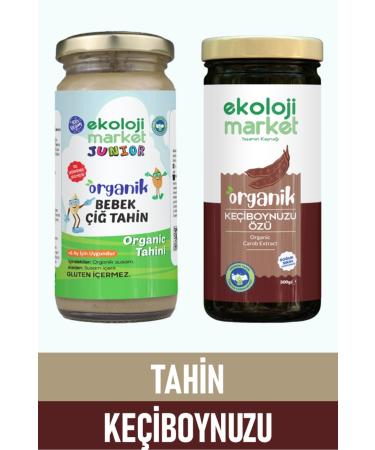 Ekoloji Market Organic Raw Tahini 230 gr + Organic Carob Extract 300 ml