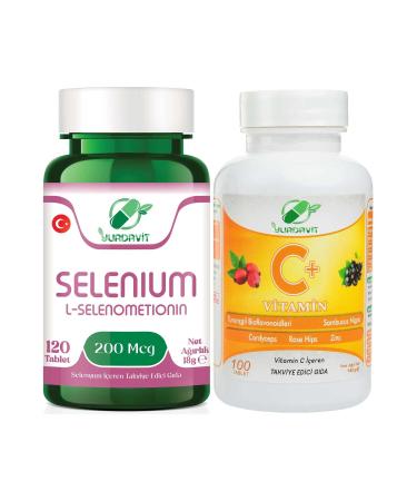 Yurdavit Selenium 200 Mcg Selenium 120 Tablets Vitamin C 1000 Mg Vitamin C Rosehip Zinc 100 Tablets