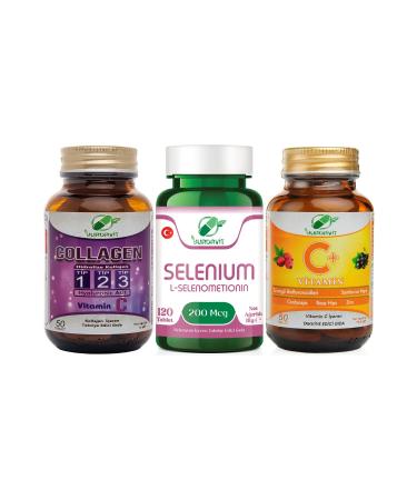 Yurdavit Collagen 900 Mg Type 1-2-3 50 Tb Selenium 200 Mcg Selenium 120 Tb Vitamin C 1000 Mg 50 Tb