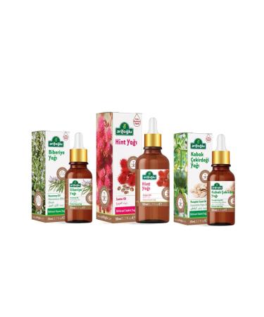 Arifo lu Rosemary Oil 20 ml - Castor Oil 50 ml - Pumpkin Seed Oil 20 ml. (Hair Care Set)