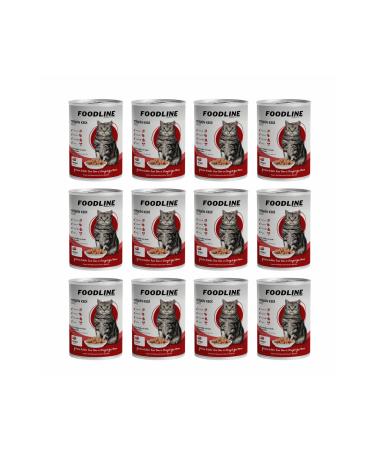 Foodline Steak Adult Cat Canned Food 400 Gr x 12 Pieces