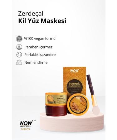 WOW Skin Science Turmeric Clay Face Mask - Natural Ingredients - Brightens and Evens Skin (Paraben Sulfate Free) 200ml - Buy Online on GoSupps.com
