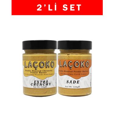 LA OKO 320 Gram Trial Series Double Roasted and Double Roasted Piece Peanut Butter