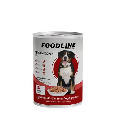 Foodline Adult Dog Canned Food with Steak 400 Gr x 12 Pieces - Buy Online on GoSupps.com
