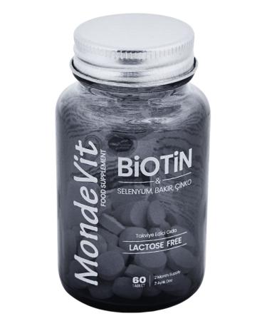 MondeVit Hair Vitamin 60 Tablets Biotin 5000 mcg-Zinc 15 mg-Copper 2000 mcg-Selenium 50 mcg - Buy Online on GoSupps.com