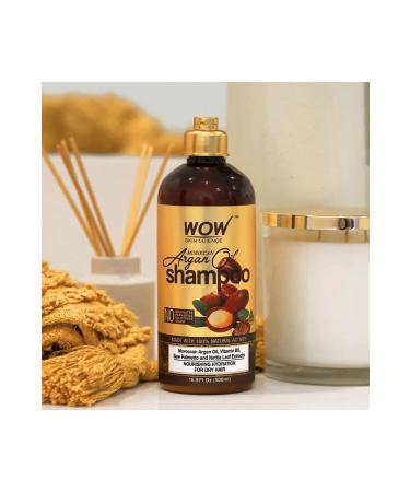 WOW Skin Science Argan Oil Shampoo - 8 Natural Ingredients - Strengthening Moisturizing Nourishing Brightening 500ml - Buy Online on GoSupps.com