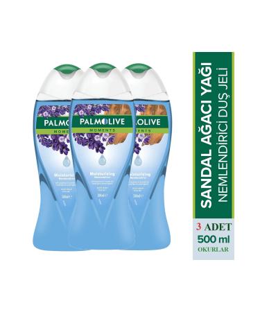 Palmolive Moments Moisturizing Bath and Shower Gel with Sandalwood and Lavender Oils 500 ml 3 PCS