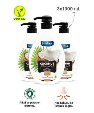 Deep Fresh Shower Gel Coconut 3 X 1 Lt - Buy Online on GoSupps.com