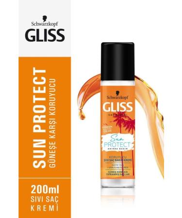 Gliss Schwarzkopf Gliss Sun Protect Sun Protection Leave-In Liquid Hair Conditioner 200 Ml