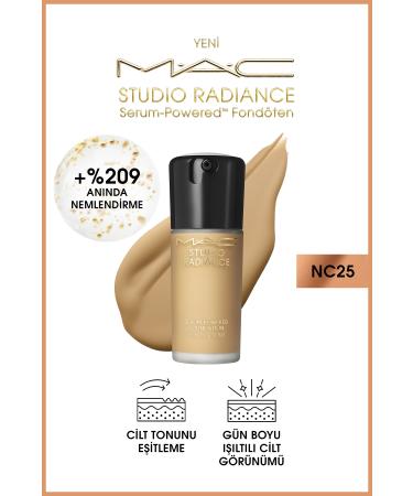 Mac SMOOTH-STUD O RAD ANCE NC25 POWERED PLUMP AND RADIANT SK N SERUM FOUNDATION 30ML PSSN877