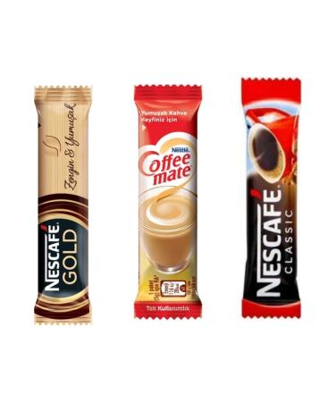 Nestle Nescafe Gold 2 gr X200 Nescafe Classic 2 gr X200 Nestle Coffee Mate 5 gr X200