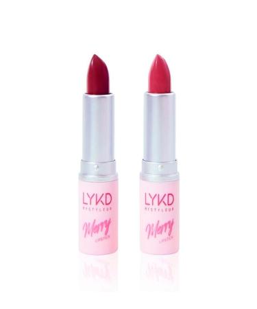 lykd Merry Lip Duo Lipstick Set 516 Warm Pink 584 Light Mulberry