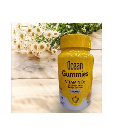 Ocean Gummies Vitamin D3 1000IU 60 Chewable Orange Gel Form