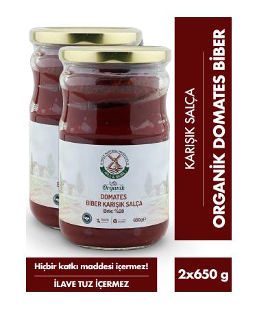 Mill & More Only Natural Products 2-pack Organic Unsalted Tomato Pepper Mixed Paste 650 G