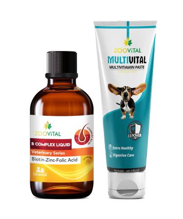 Zoovital Plus B Drops for Dogs 50 Ml + Multivitamin Paste for Dogs 100 gr Vitamin and Hair Care
