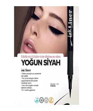 Farmasi Ink Liner Black 1.2 ml | Permanent Intense Black Fine-Tip Eyeliner - Buy Online on GoSupps.com